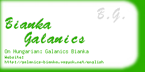 bianka galanics business card